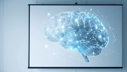 Digital Brain Neural Slide Background
