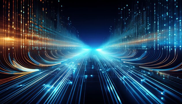 this abstract background image showcases the digital data stream with binary code representing the concept of technology information flow connectivity data processing and innovation