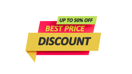 Sale Banner, Best Price Discount, Up to 50% Off, Promotion Ad, Shopping Offer