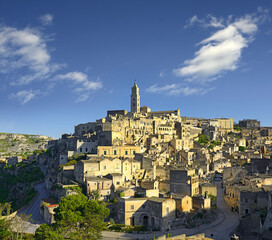Obraz premium Old Matera is an Italian city, Basilicata region. It lies on the edge of the Murgia plateau, UNESCO World Heritage Site