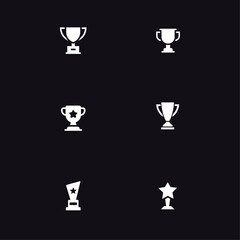 Trophy cup icon logo flat vector design 