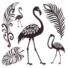 Zen Flamingo Pattern – Abstract Tribal Bird Design