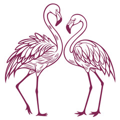 Monochrome Tribal Flamingos – Stylish Decorative Birds
