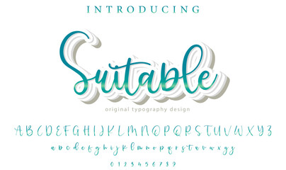 Suitable Font Stylish brush painted an uppercase vector letters, alphabet, typeface