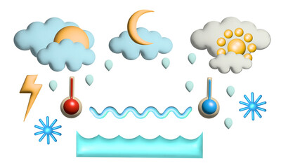 3D Weather Icon Set – Colorful Forecast Elements