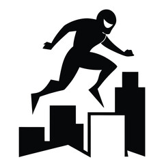 Sleek vector silhouettes of a person in action, capturing the dynamic essence of sport, dance, and fitness through running and jumping figures
