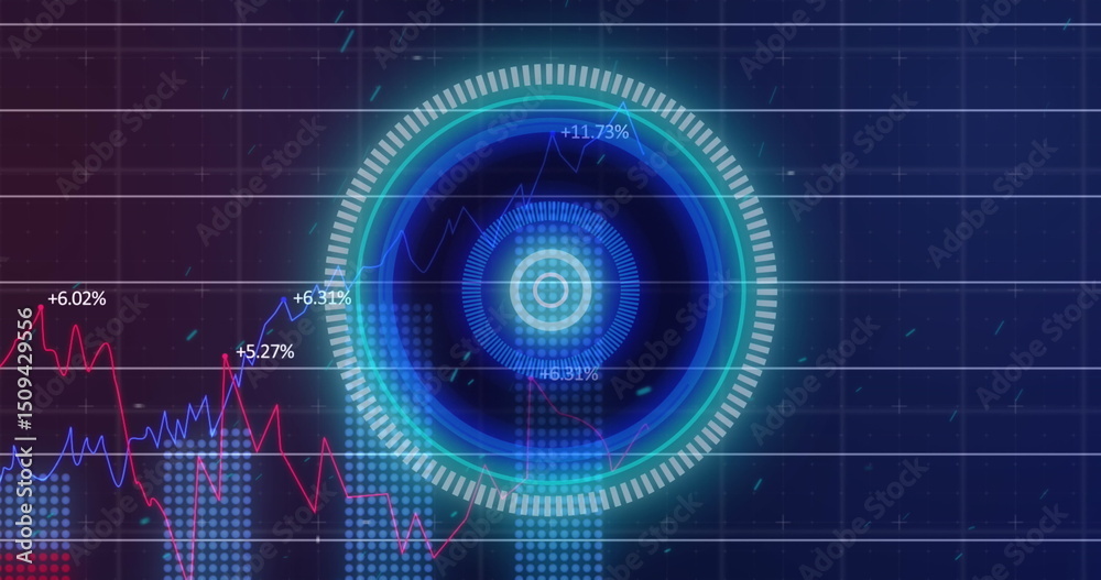 Poster image of scope with grid and data processing