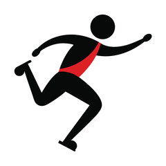 Black vector silhouette of an athletic person running