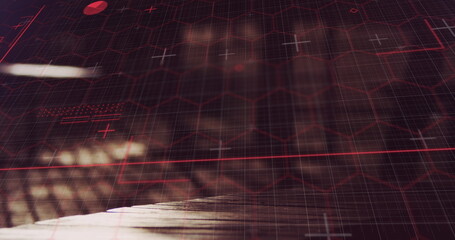 Image of digital screen over blurred timelapse with walking people