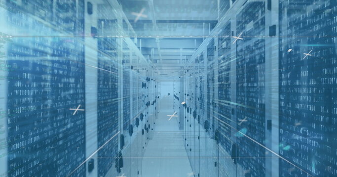 Image of data processing over servers - Powered by Adobe