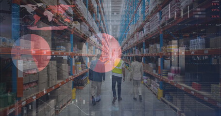 Image of data processing over diverse workers in warehouse