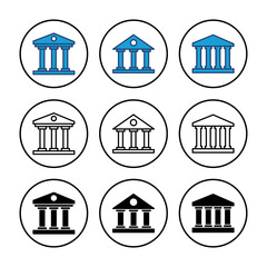 Bank icon vector. bank vector icon, museum, university