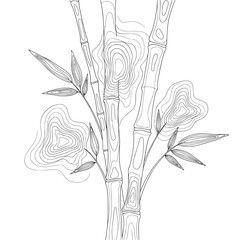 line art of bamboo
