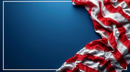 Waving American flag with stars and stripes against blank space, ideal for patriotic designs, Fourth of July graphics, and political campaign materials
