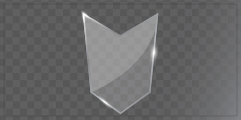  Blue Glossy Glass Shield with Soft Gradient and Transparent Effects on Checkerboard Background for UI and Security Design