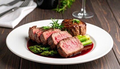 Medium-Rare Filet Mignon with Red Wine Reduction