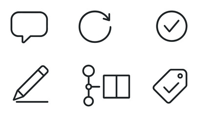 Design feedback linear icons set &ndash; outline, review and critique symbols