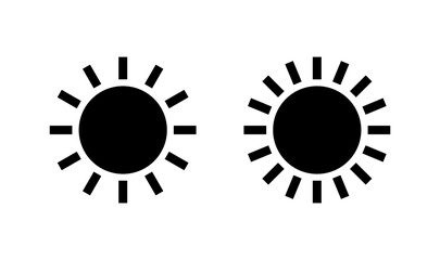 Sun icon logo design. Brightness sign and symbol