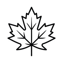 maple leaf outline icon on white background 