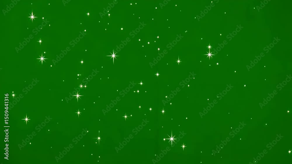 Canvas Prints sparkling white stars twinkle against a vibrant deep green background creating a festive celestial e