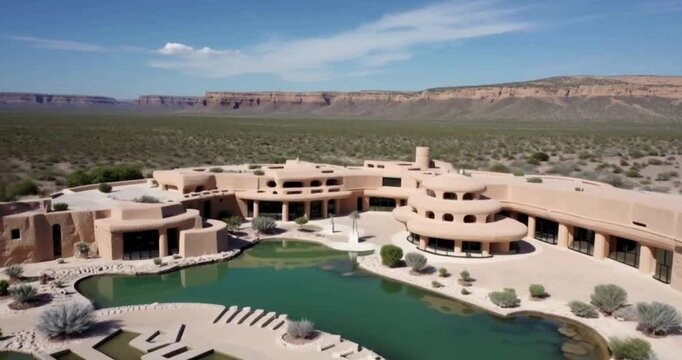 panoramic view of mid century architecture