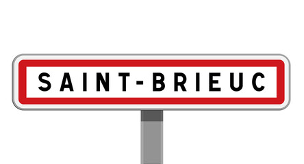 Panneau d'entrée de ville de Saint-Brieuc, Côtes-d'Armor, Bretagne