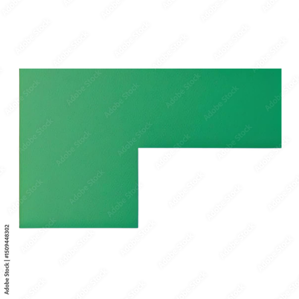 Poster green l shaped block graphic design element for web design and print projects vector illustration as