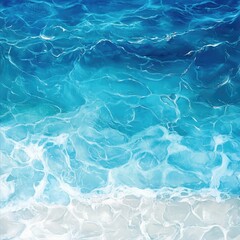 Obraz premium Azure ocean waves lapping at the shore