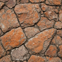 Obraz premium Textured stones display a rich palette of rust and earth tones, evoking a sense of age and character. Perfect for creative projects that celebrate natural beauty and aged surfaces Generative AI