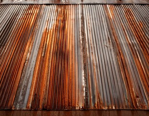 corrugated metal sheet texture rusty and wet industrial background
