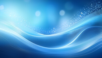 Fototapeta premium serene blue background with gentle curved lines and bokeh effects creating a soft dreamy atmosphere