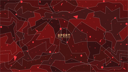 Modern Red Sport Background with Abstract Geometric Shapes and Dynamic Polygonal Layout