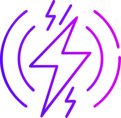 Fast charging power energy bolt wireless technology icon