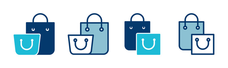 Fototapeta premium Shopping bag icon vector isolated on white background. Shopping bag vector icon. Basket icon