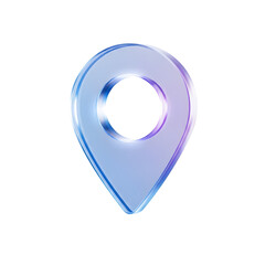 Location Pin Navigator 3D GPS Map Marker Travel Destination Pointer Icon Purple