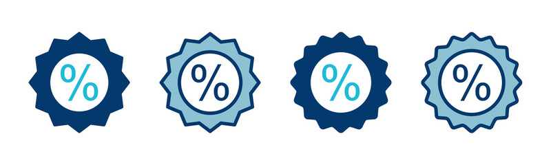 Discount icon vector isolated on white background. Discount tag icon.