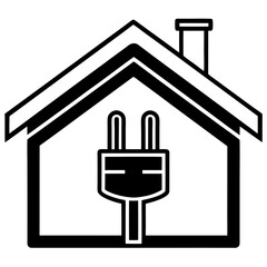 Obraz premium Home energy efficiency power plug house icon