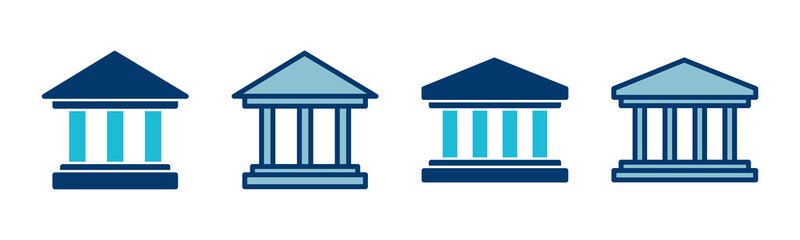 Bank icon vector isolated on white background. bank vector icon, museum, university