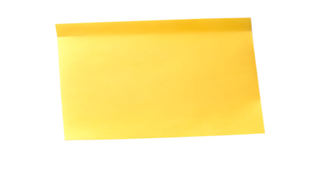yellow sticky long size note isolated on white background.PNG Transparent file type with high definition picture quality available.