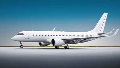 Obraz premium white airplane on a plain background side view shot