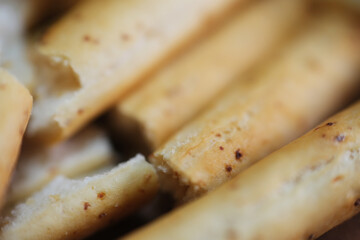 Macro of finger biscuit for breakfast