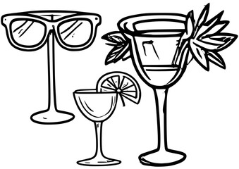 set of cocktails