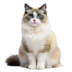 Fototapeta premium cat and kitten isolated on white background.PNG Transparent file type with high definition picture quality available.