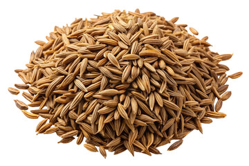 Pile of caraway seeds isolated on transparent background