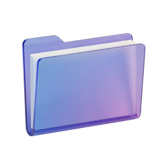 File Folder Document 3D Icon Organization Storage Data Management Office Purple Blue