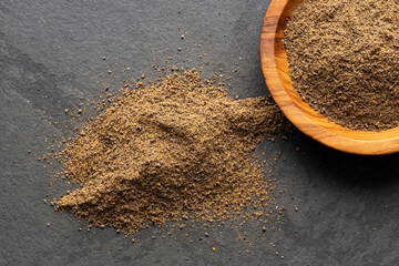 Aromatic black pepper in a bowl - Piper nigrum