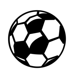 Obraz premium A black and white illustration of a soccer ball.