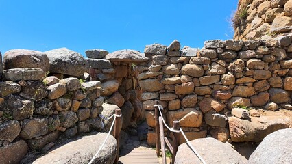 Archaeological site of Nuraghe La Prisgiona. Arzachena - North Sardinia island. Italy