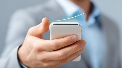 Business person using smartphone for digital marketing and online sales consulting in e-commerce business success