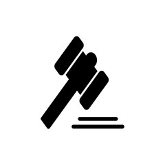 Gavel icon symbol for apps and websites. judge gavel sign and symbol. law icon. auction hammer